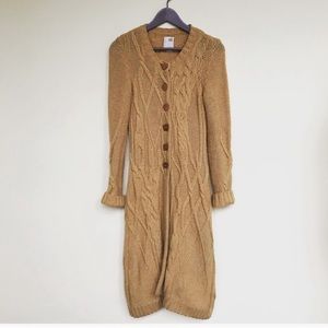 Anthropologie Coiled Cable Knit Cardigan Sweater